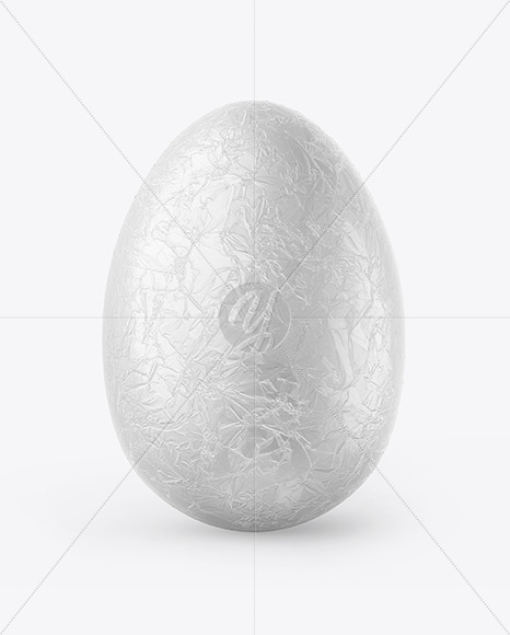 Egg in Metallic Foil Mockup