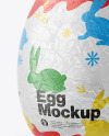 Egg in Metallic Foil Mockup