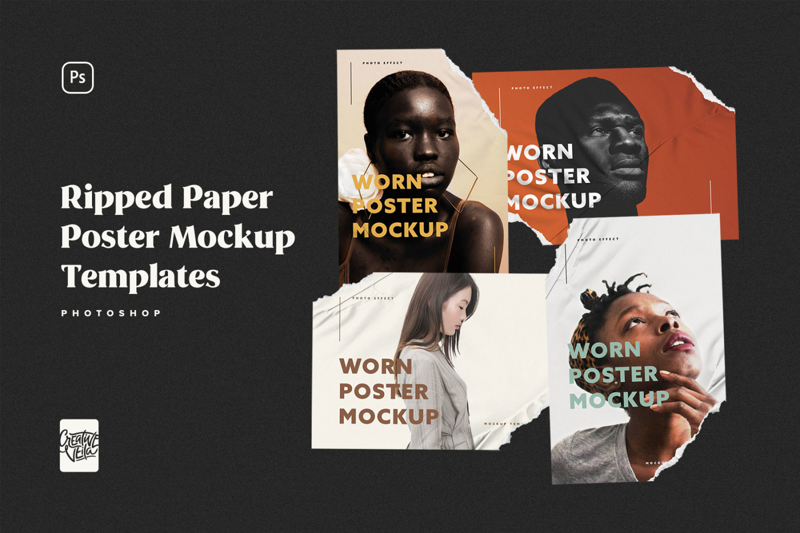 Ripped Paper Poster Mockup Set Ripped Paper Poster Mockup Set