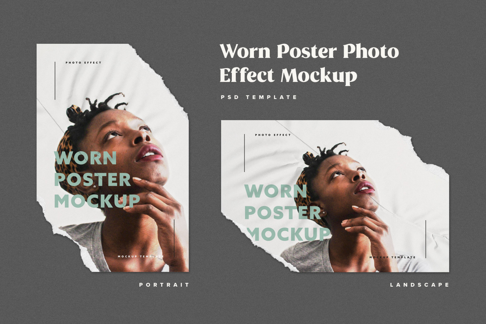 Ripped Paper Poster Mockup Set Ripped Paper Poster Mockup Set