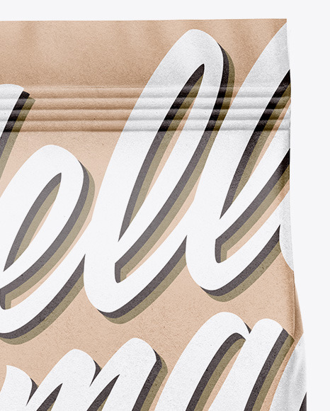 Kraft Food Bag Mockup - Front View