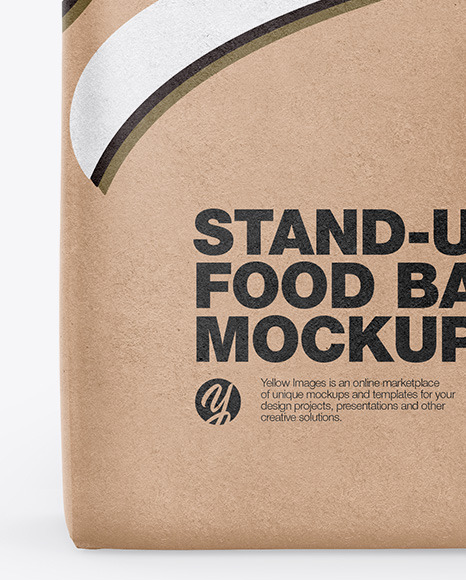 Kraft Food Bag Mockup - Front View