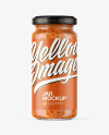 Clear Glass Jar with Sweet Chili Thai Sauce Mockup