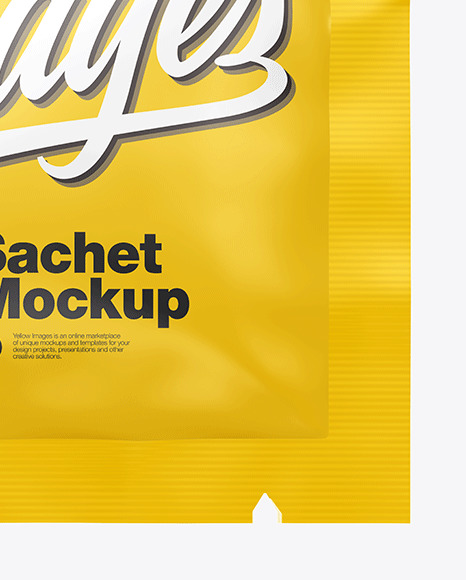 Glossy Square Sachet Mockup