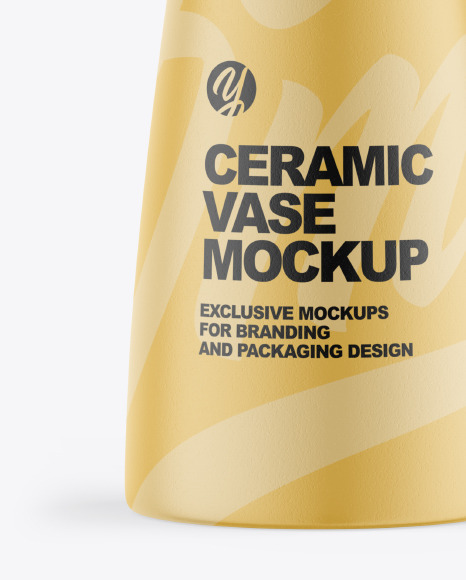 Ceramic Vase with Gerbera Flower Mockup