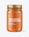 Clear Glass Jar with Sweet Chili Thai Sauce Mockup