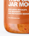 Clear Glass Jar with Sweet Chili Thai Sauce Mockup