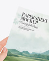 Paper Sheet in Hands Mockup