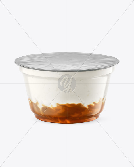 Plastic Cup w/ Yogurt and Apricot Jam