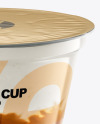 Plastic Cup w/ Yogurt and Apricot Jam