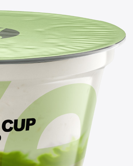 Plastic Cup w/ Yogurt and Kiwi Jam