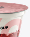 Plastic Cup w/ Yogurt and Raspberry Jam