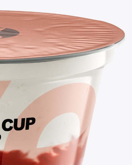 Plastic Cup w/ Yogurt and Strawberry Jam