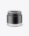 Opened Frosted Glass Jar With Black Gel Mockup