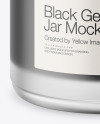 Opened Frosted Glass Jar With Black Gel Mockup