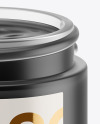 Opened Frosted Glass Jar With Black Gel Mockup