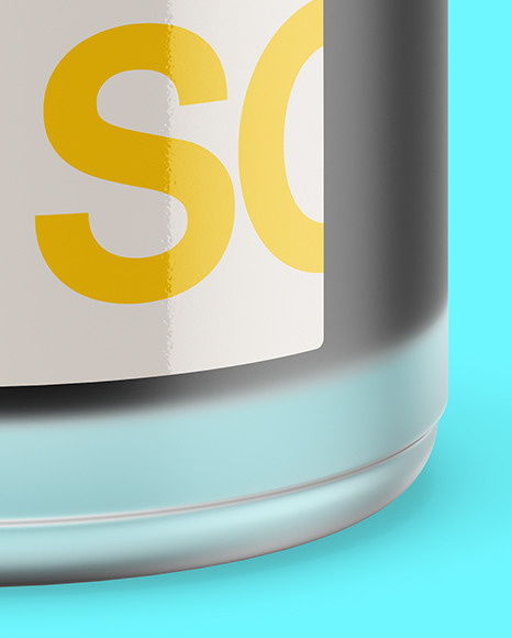 Opened Frosted Glass Jar With Black Gel Mockup