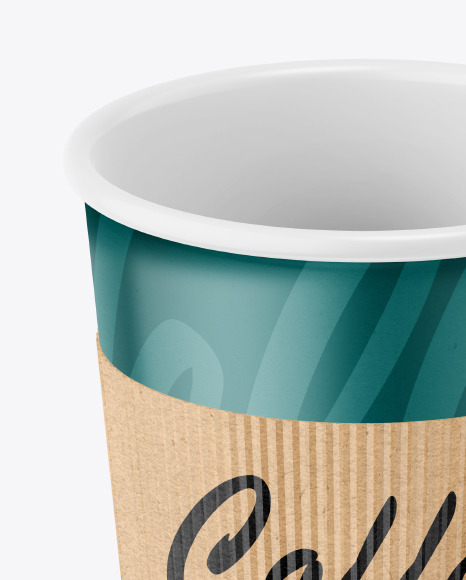 Coffee Cup With Kraft Holder Mockup