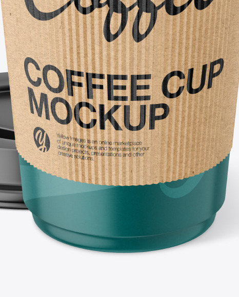 Coffee Cup With Kraft Holder Mockup