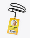 Lanyard w/ Plastic ID Card Mockup