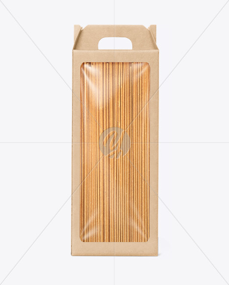 Kraft Box with Spaghetti Pasta Mockup