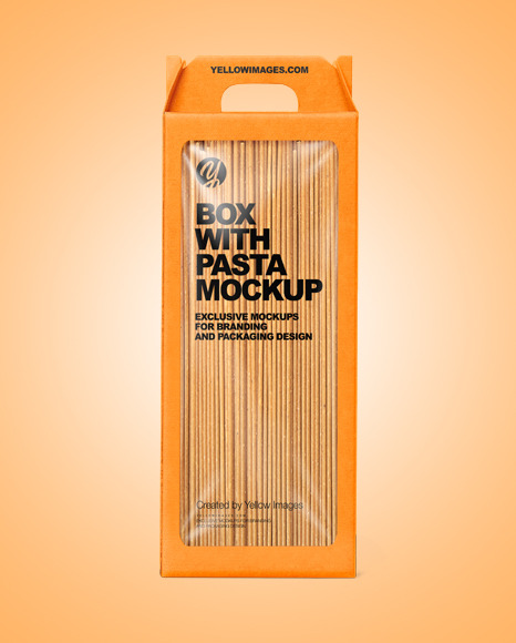 Kraft Box with Spaghetti Pasta Mockup