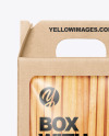 Kraft Box with Fettuccine Pasta Mockup