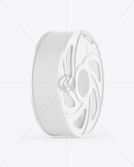 Plastic Filament Spool Mockup - Halfside View