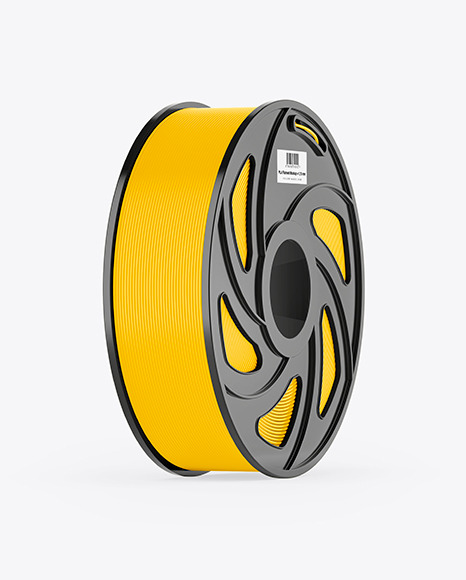 Plastic Filament Spool Mockup - Halfside View