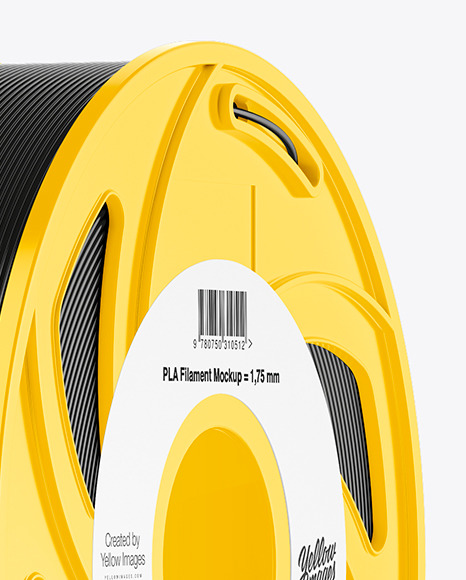 Plastic Filament Spool Mockup - Halfside View