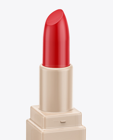 Opened Glossy Square Lipstick Tube Mockup