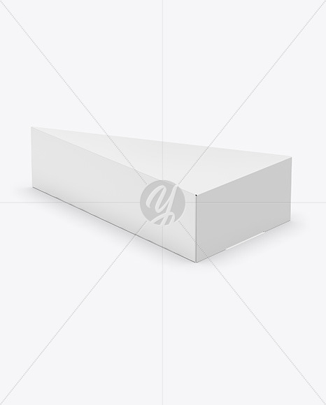 Glossy Plastic Triangle Cheese Box Mockup