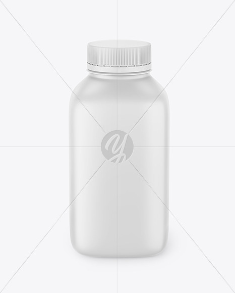 Matte Square Plastic Bottle Mockup