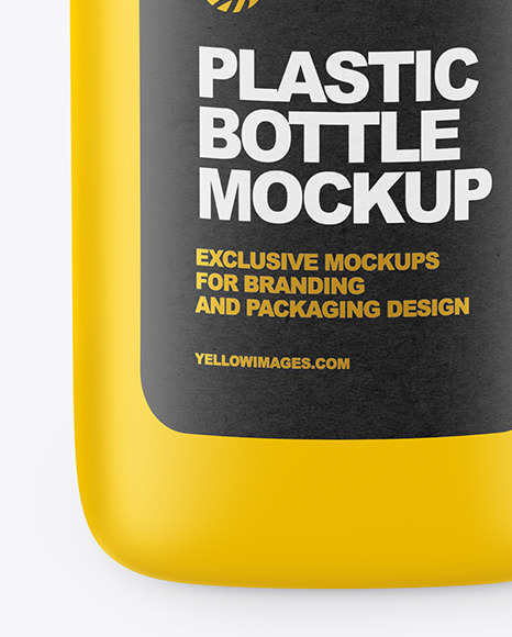 Matte Square Plastic Bottle Mockup