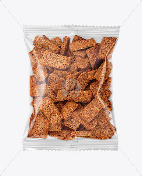 Plastic Bag With Croutons Mockup