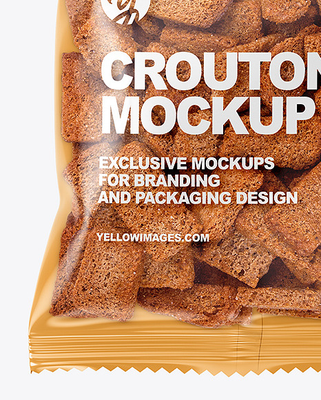 Plastic Bag With Croutons Mockup