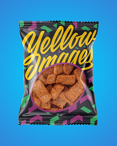 Plastic Bag With Croutons Mockup