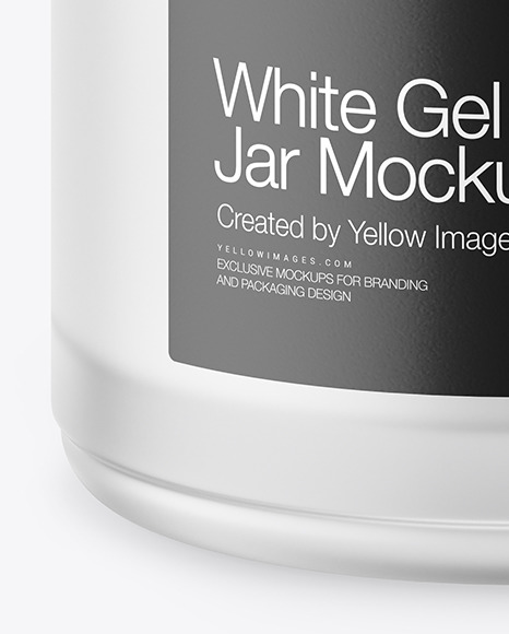 Opened Frosted Glass Jar With White Gel Mockup