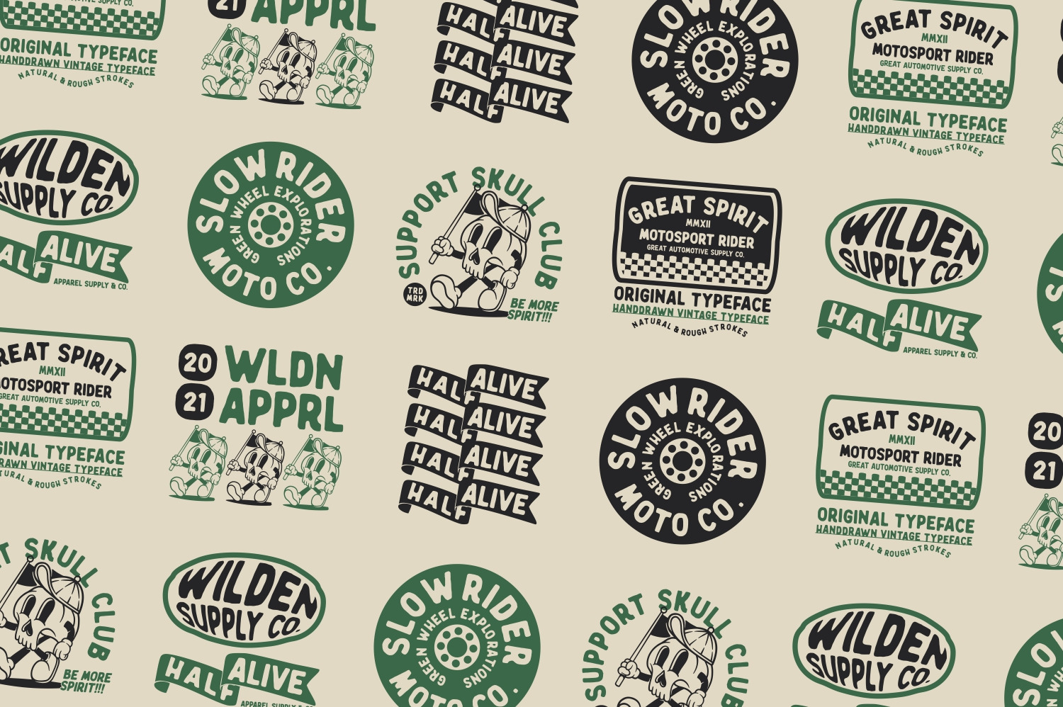 Wilden - Handdrawn Vintage Typeface