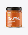 Clear Glass Jar with Sweet Chili Thai Sauce Mockup