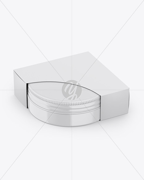 Glossy Jar W/ Paper Box Mockup