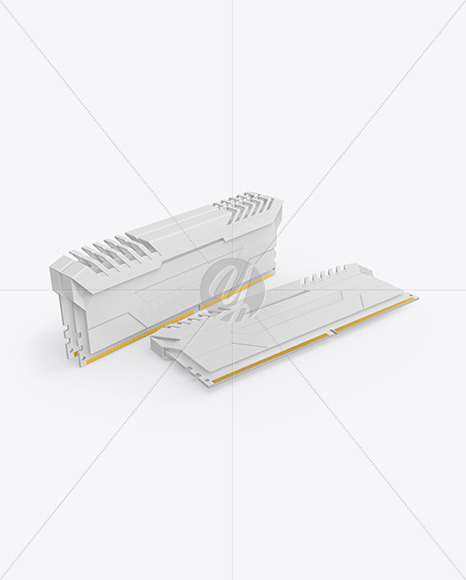 Three Modules of DDR4 RAM Mockup