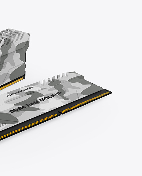 Three Modules of DDR4 RAM Mockup