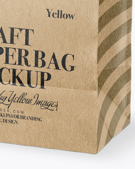 Kraft Paper Bag Mockup - Half Side View