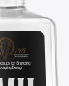 Square Clear Glass Vodka Bottle Mockup