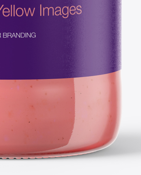 Clear Glass Bottle with Strawberry Smoothie Mockup