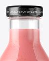 Clear Glass Bottle with Strawberry Smoothie Mockup