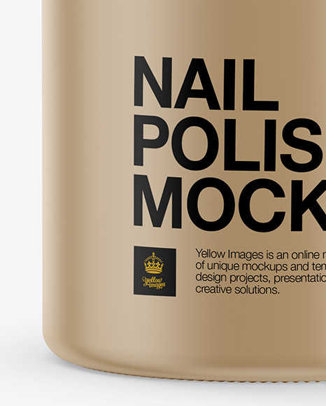 Matte Nail Polish Bottle Mockup - Front View