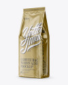 Metallic Coffee Bag With Valve Mockup - Half Side View