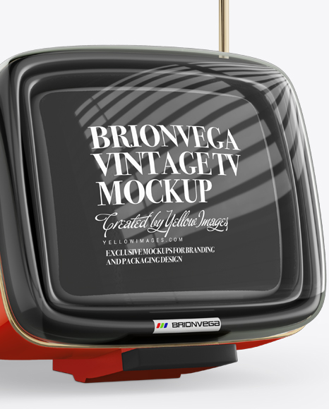 Brionvega Vintage Tv Mockup - Half Side View - Free Download Images